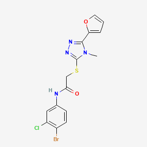 molecular formula C15H12BrClN4O2S B4582450 N-(4-溴-3-氯苯基)-2-{[5-(2-呋喃基)-4-甲基-4H-1,2,4-三唑-3-基]硫代}乙酰胺 