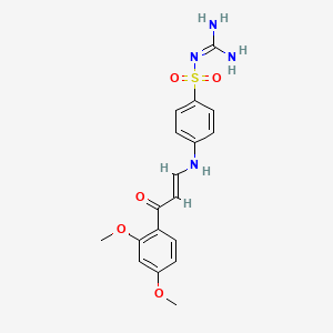 molecular formula C18H20N4O5S B4582452 N-[amino(imino)methyl]-4-{[3-(2,4-dimethoxyphenyl)-3-oxo-1-propen-1-yl]amino}benzenesulfonamide 