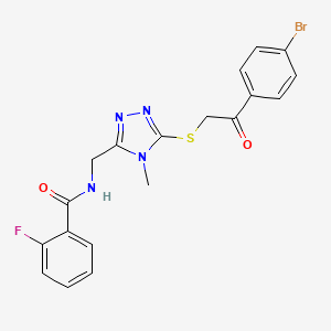 molecular formula C19H16BrFN4O2S B4582469 N-[(5-{[2-(4-bromophenyl)-2-oxoethyl]thio}-4-methyl-4H-1,2,4-triazol-3-yl)methyl]-2-fluorobenzamide 