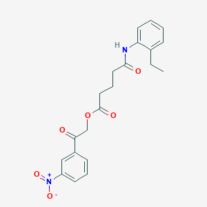 molecular formula C21H22N2O6 B4582485 2-(3-硝基苯基)-2-氧代乙基 5-[(2-乙基苯基)氨基]-5-氧代戊酸酯 