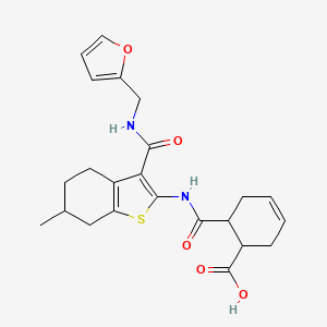 molecular formula C23H26N2O5S B4582490 6-{[(3-{[(2-呋喃甲基)氨基]羰基}-6-甲基-4,5,6,7-四氢-1-苯并噻吩-2-基)氨基]羰基}-3-环己烯-1-羧酸 