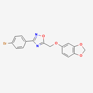 molecular formula C16H11BrN2O4 B4582496 5-[(1,3-苯并二氧杂环-5-基氧)甲基]-3-(4-溴苯基)-1,2,4-恶二唑 