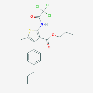molecular formula C20H22Cl3NO3S B458251 Propyl 5-methyl-4-(4-propylphenyl)-2-[(trichloroacetyl)amino]-3-thiophenecarboxylate 