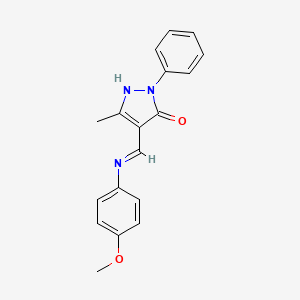 molecular formula C18H17N3O2 B4582518 4-{[(4-甲氧基苯基)氨基]亚甲基}-5-甲基-2-苯基-2,4-二氢-3H-吡唑-3-酮 CAS No. 24664-49-1