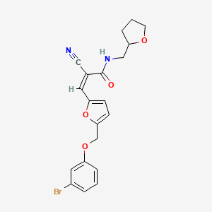 molecular formula C20H19BrN2O4 B4582539 3-{5-[(3-溴苯氧基)甲基]-2-呋喃基}-2-氰基-N-(四氢-2-呋喃基甲基)丙烯酰胺 