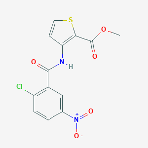 molecular formula C13H9ClN2O5S B458256 Methyl 3-({2-chloro-5-nitrobenzoyl}amino)-2-thiophenecarboxylate 