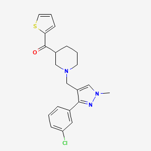 molecular formula C21H22ClN3OS B4582565 (1-{[3-(3-chlorophenyl)-1-methyl-1H-pyrazol-4-yl]methyl}-3-piperidinyl)(2-thienyl)methanone 