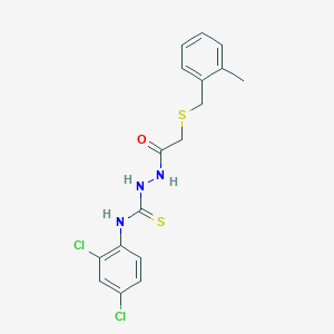 molecular formula C17H17Cl2N3OS2 B4582572 N-(2,4-二氯苯基)-2-{[(2-甲基苄基)硫代]乙酰}肼基硫代酰胺 