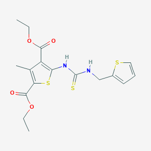 molecular formula C17H20N2O4S3 B4582582 diethyl 3-methyl-5-({[(2-thienylmethyl)amino]carbonothioyl}amino)-2,4-thiophenedicarboxylate 