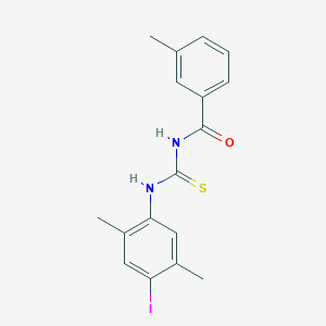 molecular formula C17H17IN2OS B4582590 N-{[(4-iodo-2,5-dimethylphenyl)amino]carbonothioyl}-3-methylbenzamide 