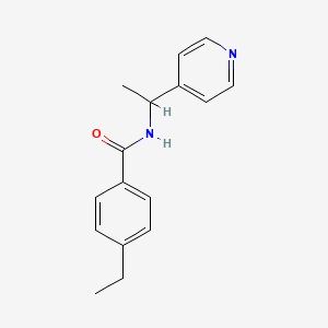 molecular formula C16H18N2O B4582614 4-乙基-N-[1-(4-吡啶基)乙基]苯甲酰胺 