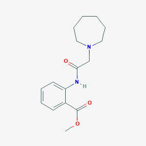 molecular formula C16H22N2O3 B4582621 2-[(1-氮杂环戊烷乙酰)氨基]苯甲酸甲酯 