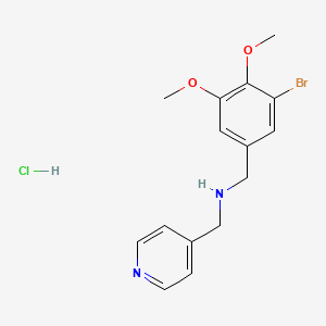 molecular formula C15H18BrClN2O2 B4582626 (3-溴-4,5-二甲氧基苄基)(吡啶-4-基甲基)胺盐酸盐 