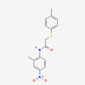 molecular formula C16H16N2O3S B4582630 N-(2-甲基-4-硝基苯基)-2-[(4-甲基苯基)硫代]乙酰胺 