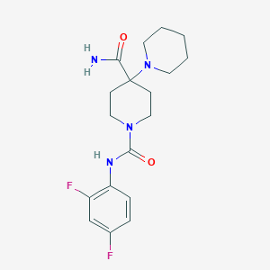 molecular formula C18H24F2N4O2 B4582661 N~1~'-(2,4-difluorophenyl)-1,4'-bipiperidine-1',4'-dicarboxamide 