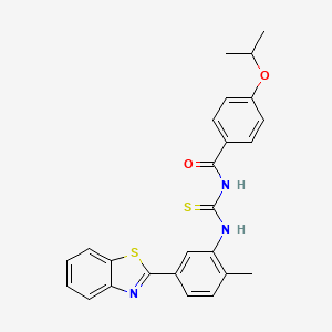 molecular formula C25H23N3O2S2 B4582674 N-({[5-(1,3-苯并噻唑-2-基)-2-甲基苯基]氨基}羰硫代)-4-异丙氧基苯甲酰胺 