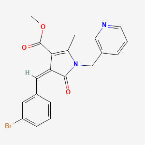 molecular formula C20H17BrN2O3 B4582725 methyl 4-(3-bromobenzylidene)-2-methyl-5-oxo-1-(3-pyridinylmethyl)-4,5-dihydro-1H-pyrrole-3-carboxylate 