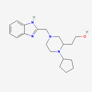 molecular formula C19H28N4O B4582739 2-[4-(1H-benzimidazol-2-ylmethyl)-1-cyclopentyl-2-piperazinyl]ethanol 