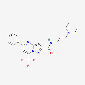 molecular formula C21H24F3N5O B4582742 N-[3-(二乙氨基)丙基]-5-苯基-7-(三氟甲基)吡唑并[1,5-a]嘧啶-2-甲酰胺 