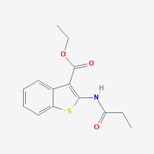 molecular formula C14H15NO3S B458278 Ethyl 2-(propanoylamino)-1-benzothiophene-3-carboxylate 