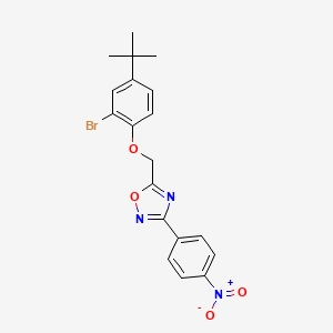 molecular formula C19H18BrN3O4 B4582780 5-[(2-溴-4-叔丁基苯氧基)甲基]-3-(4-硝基苯基)-1,2,4-恶二唑 