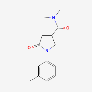 molecular formula C14H18N2O2 B4582797 N,N-二甲基-1-(3-甲基苯基)-5-氧代-3-吡咯烷甲酰胺 