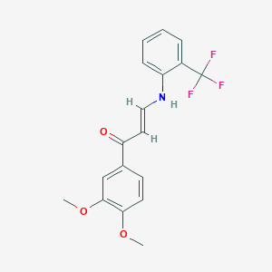 molecular formula C18H16F3NO3 B4582807 1-(3,4-dimethoxyphenyl)-3-{[2-(trifluoromethyl)phenyl]amino}-2-propen-1-one 