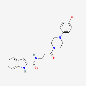 molecular formula C23H26N4O3 B4582812 N-{3-[4-(4-methoxyphenyl)-1-piperazinyl]-3-oxopropyl}-1H-indole-2-carboxamide 