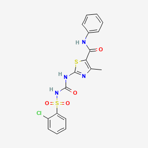 molecular formula C18H15ClN4O4S2 B4582818 2-[({[(2-氯苯基)磺酰基]氨基}羰基)氨基]-4-甲基-N-苯基-1,3-噻唑-5-甲酰胺 