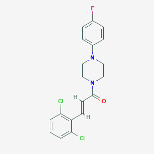molecular formula C19H17Cl2FN2O B458282 1-[3-(2,6-Dichlorophenyl)acryloyl]-4-(4-fluorophenyl)piperazine 