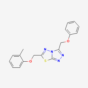molecular formula C18H16N4O2S B4582830 6-[(2-甲基苯氧基)甲基]-3-(苯氧基甲基)[1,2,4]三唑并[3,4-b][1,3,4]噻二唑 