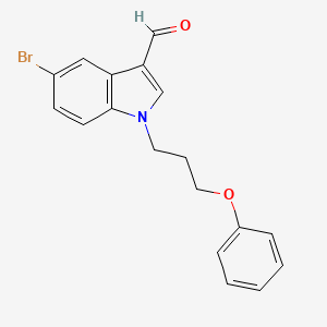 molecular formula C18H16BrNO2 B4582832 5-溴-1-(3-苯氧基丙基)-1H-吲哚-3-甲醛 