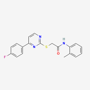 molecular formula C19H16FN3OS B4582833 2-{[4-(4-fluorophenyl)-2-pyrimidinyl]thio}-N-(2-methylphenyl)acetamide 