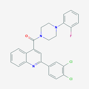 molecular formula C26H20Cl2FN3O B458284 2-(3,4-Dichlorophenyl)-4-{[4-(2-fluorophenyl)-1-piperazinyl]carbonyl}quinoline 