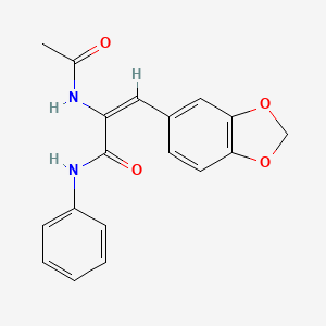 molecular formula C18H16N2O4 B4582840 2-(acetylamino)-3-(1,3-benzodioxol-5-yl)-N-phenylacrylamide 