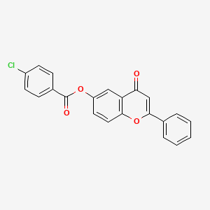 molecular formula C22H13ClO4 B4582862 苯并噻唑-4-基-2H-铬烯-2-酮 