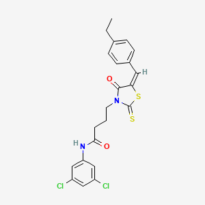 molecular formula C22H20Cl2N2O2S2 B4582884 N-(3,5-二氯苯基)-4-[5-(4-乙基苄叉)-4-氧代-2-硫代-1,3-噻唑烷-3-基]丁酰胺 CAS No. 6371-26-2