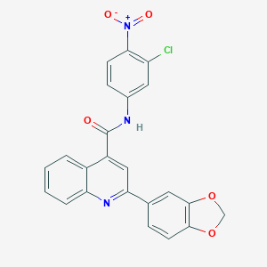 molecular formula C23H14ClN3O5 B458290 2-(1,3-benzodioxol-5-yl)-N-(3-chloro-4-nitrophenyl)quinoline-4-carboxamide 