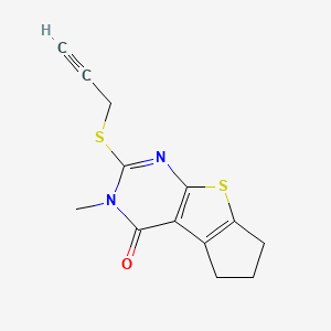 molecular formula C13H12N2OS2 B4582903 3-methyl-2-(2-propyn-1-ylthio)-3,5,6,7-tetrahydro-4H-cyclopenta[4,5]thieno[2,3-d]pyrimidin-4-one 