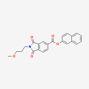 molecular formula C23H19NO5 B4582906 2-萘基 2-(3-甲氧基丙基)-1,3-二氧代-5-异吲哚啉-2-羧酸酯 