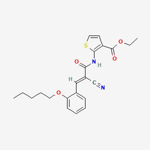molecular formula C22H24N2O4S B4582912 2-({2-氰基-3-[2-(戊氧基)苯基]丙烯酰胺基}-3-噻吩甲酸乙酯 