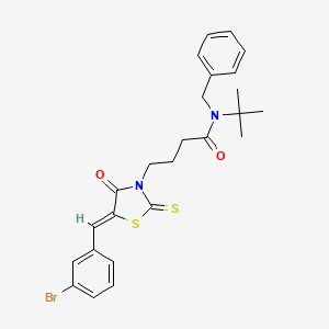 molecular formula C25H27BrN2O2S2 B4582921 N-benzyl-4-[5-(3-bromobenzylidene)-4-oxo-2-thioxo-1,3-thiazolidin-3-yl]-N-(tert-butyl)butanamide 