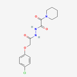 molecular formula C15H18ClN3O4 B4582925 N'-[(4-chlorophenoxy)acetyl]-2-oxo-2-(1-piperidinyl)acetohydrazide 