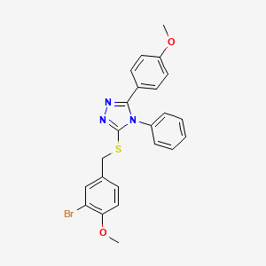 molecular formula C23H20BrN3O2S B4582930 3-[(3-bromo-4-methoxybenzyl)thio]-5-(4-methoxyphenyl)-4-phenyl-4H-1,2,4-triazole 