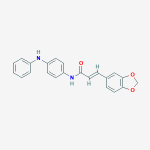 molecular formula C22H18N2O3 B458294 N-(4-anilinophenyl)-3-(1,3-benzodioxol-5-yl)acrylamide 