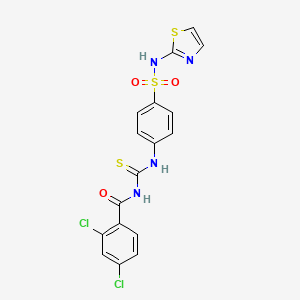 molecular formula C17H12Cl2N4O3S3 B4582960 2,4-dichloro-N-[({4-[(1,3-thiazol-2-ylamino)sulfonyl]phenyl}amino)carbonothioyl]benzamide 
