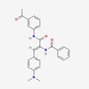 molecular formula C26H25N3O3 B4582968 N-{1-{[(3-acetylphenyl)amino]carbonyl}-2-[4-(dimethylamino)phenyl]vinyl}benzamide 