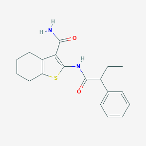 molecular formula C19H22N2O2S B458297 2-[(2-Phenylbutanoyl)amino]-4,5,6,7-tetrahydro-1-benzothiophene-3-carboxamide 