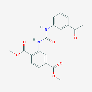 molecular formula C19H18N2O6 B4582986 2-({[(3-乙酰苯基)氨基]羰基}氨基)对苯二甲酸二甲酯 