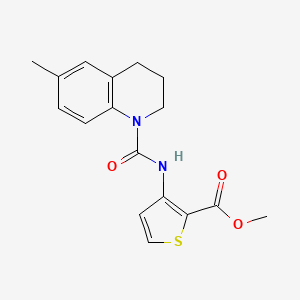 molecular formula C17H18N2O3S B4582989 3-{[(6-甲基-3,4-二氢-1(2H)-喹啉甲酰基)氨基]-2-噻吩甲酸甲酯} 